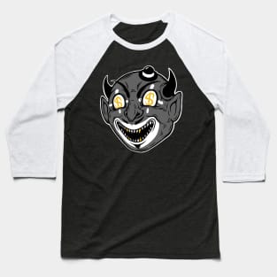 Vintage Gray Devil Clown Baseball T-Shirt